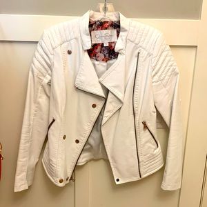 Jessica Simpson white leather jacket